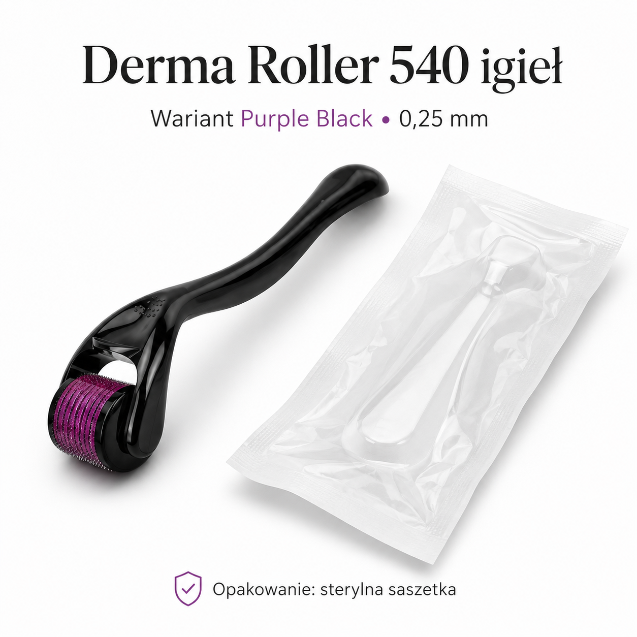 Derma Roller 540 igieł 0,25 mm – do Twarzy i Brody