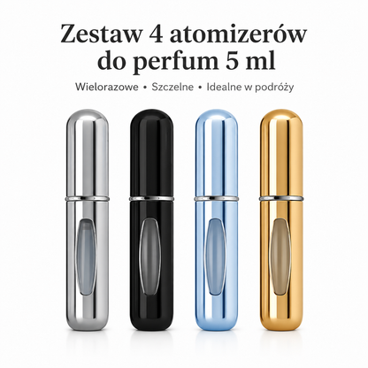 Zestaw 4 Atomizerów do Perfum 5 ml – Podróżne Mini Flakoniki