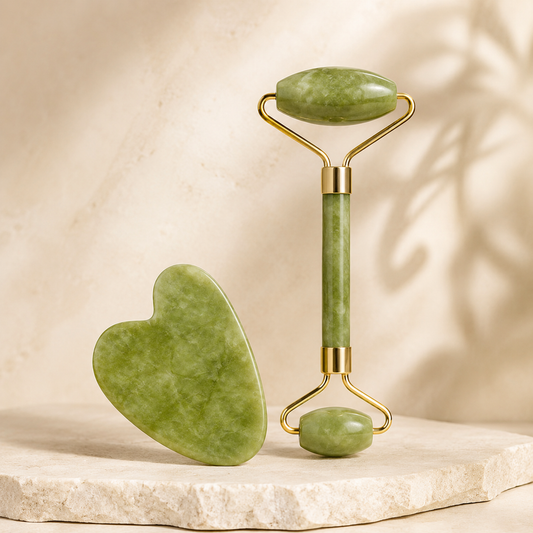 Jadeitowy Roller i Gua Sha do Masażu Twarzy