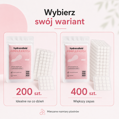 Niewidoczne Plastry na Pryszcze Hydrocolloid – 200 / 400 szt.
