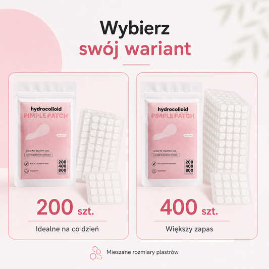Niewidoczne Plastry na Pryszcze Hydrocolloid – 200 / 400 szt.