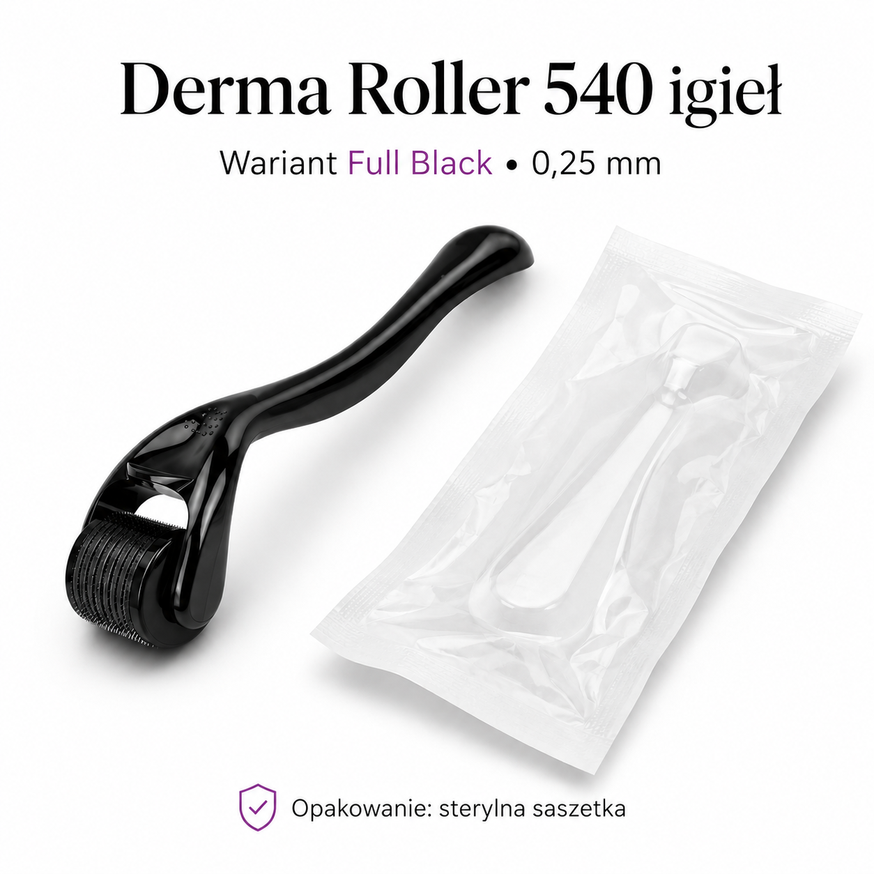 Derma Roller 540 igieł 0,25 mm – do Twarzy i Brody