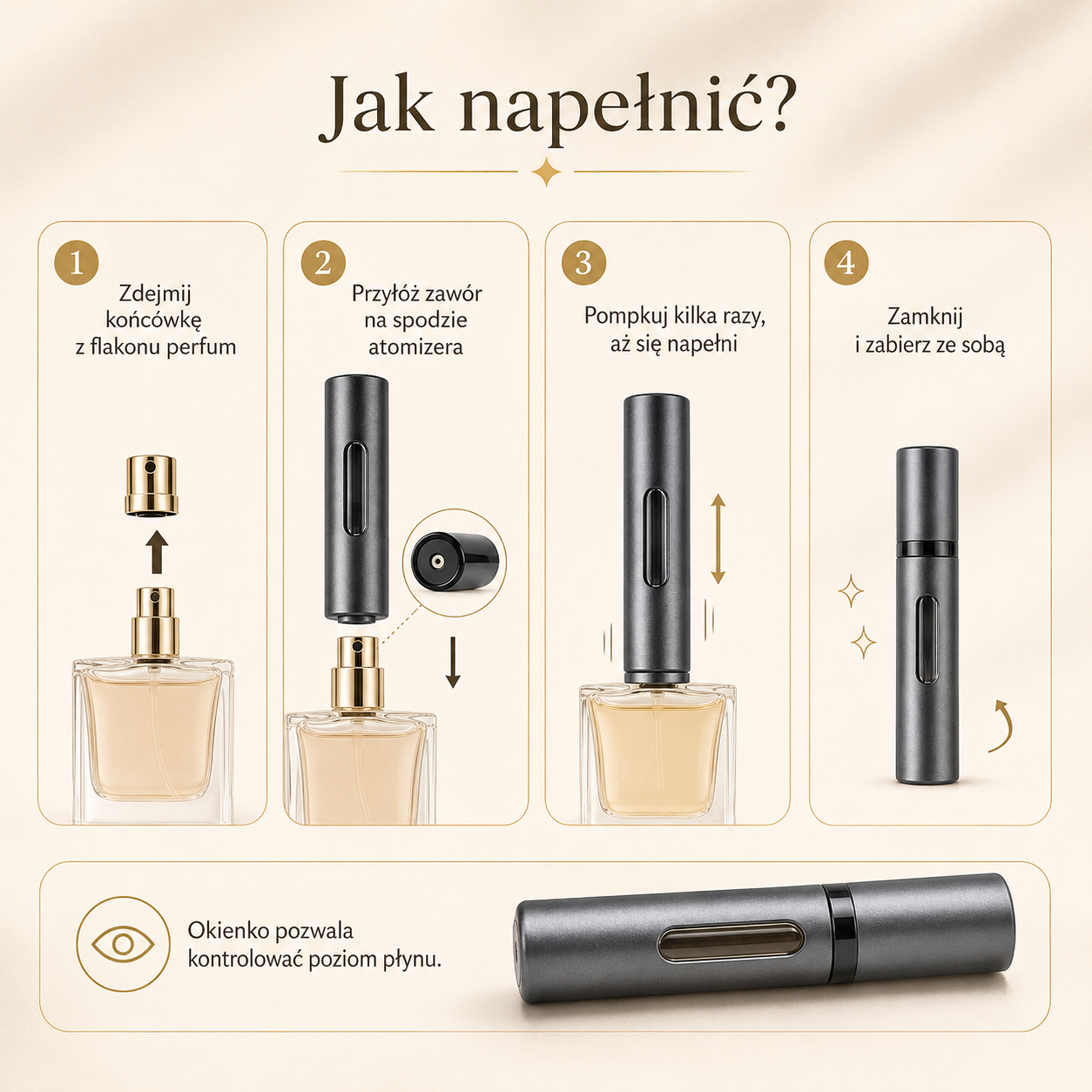 Podróżny Atomizer do Perfum 8 ml – Wielorazowy Flakonik