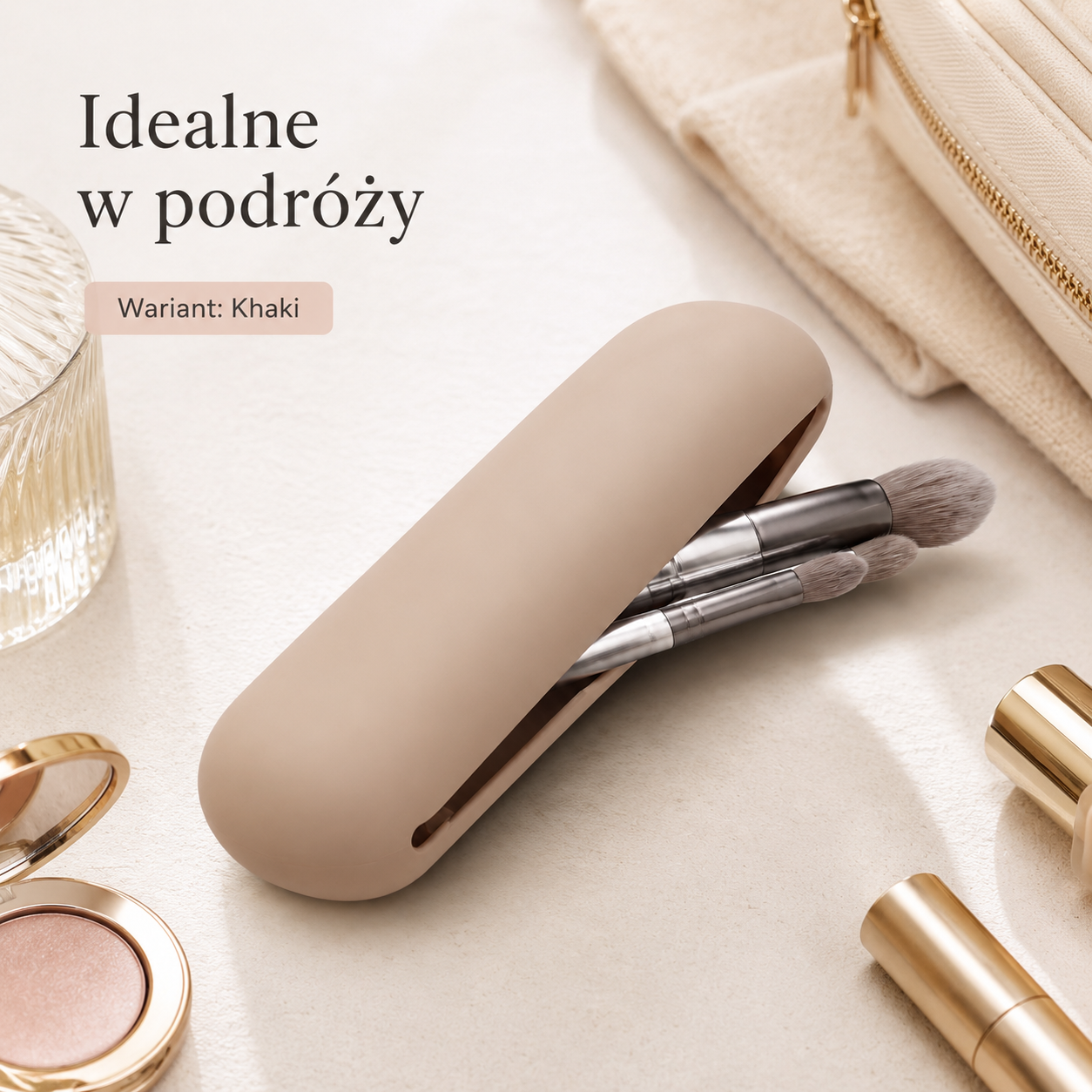 Silikonowe Etui na Pędzle do Makijażu – Organizer Podróżny
