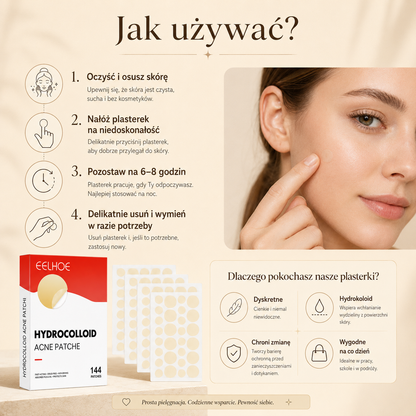 Plasterki hydrokoloidowe na niedoskonałości – 144 szt.