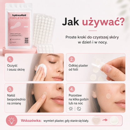 Niewidoczne Plastry na Pryszcze Hydrocolloid – 200 / 400 szt.