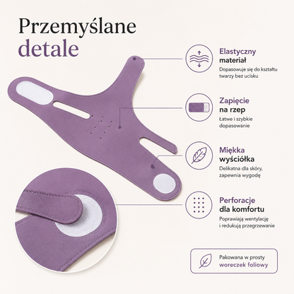 Opaska Liftingująca na Twarz i Podbródek – Fioletowa