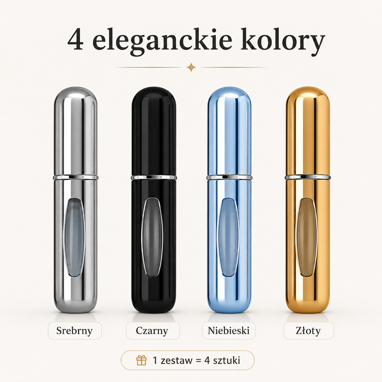 Zestaw 4 Atomizerów do Perfum 5 ml – Podróżne Mini Flakoniki