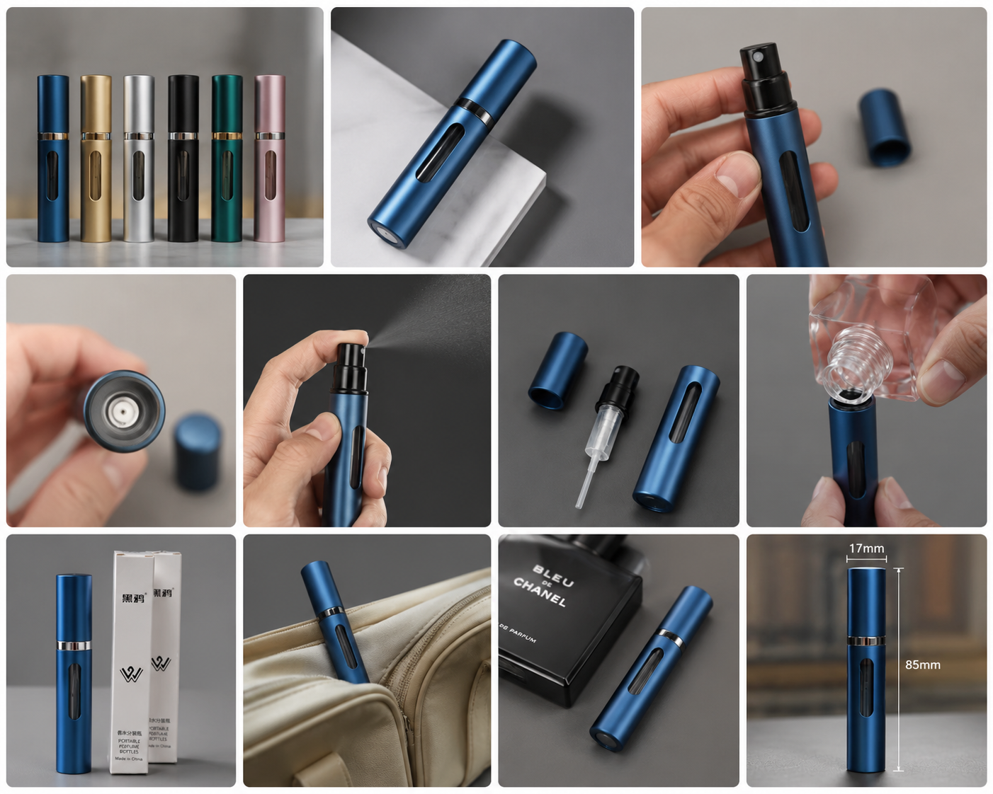 Podróżny Atomizer do Perfum 8 ml – Wielorazowy Flakonik