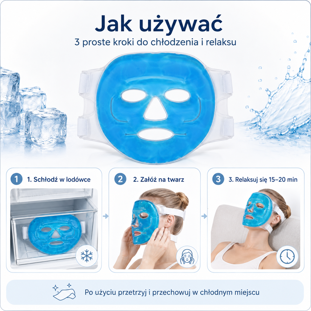 Chłodząca Żelowa Maska na Twarz – Blue Ice Compress