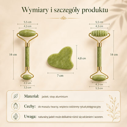 Jadeitowy Roller i Gua Sha do Masażu Twarzy
