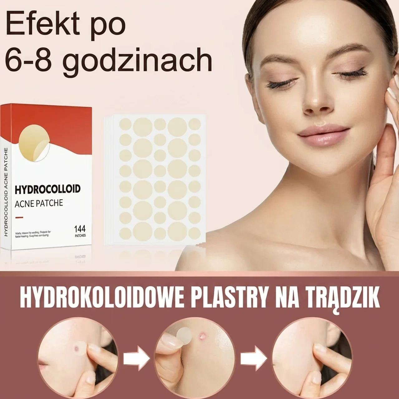 Plasterki hydrokoloidowe na niedoskonałości – 144 szt.